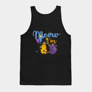 Rd kids meow i’m  bday cat party cute Tank Top